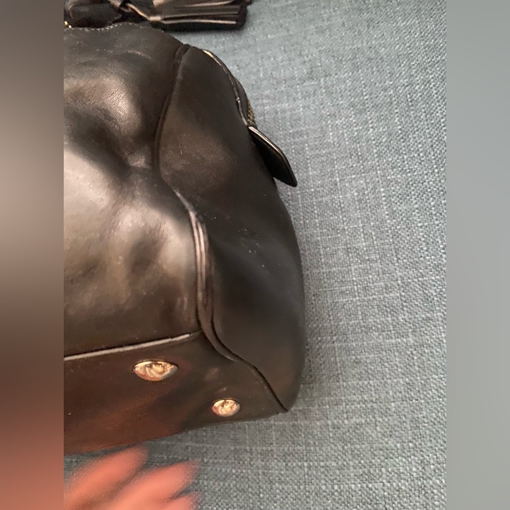 Coach Black Leather Handbag Satchel Silver Hardware - Picture 8 of 16